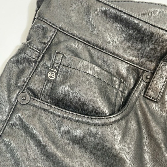AG Adriano Goldschmied Alexxis Faux Leather Jean Size 24 Super Black Revolve - Picture 9 of 16